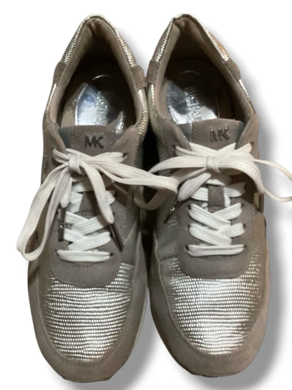 Michael Kors Stanton Trainer Metallic Lace Up Sneaker